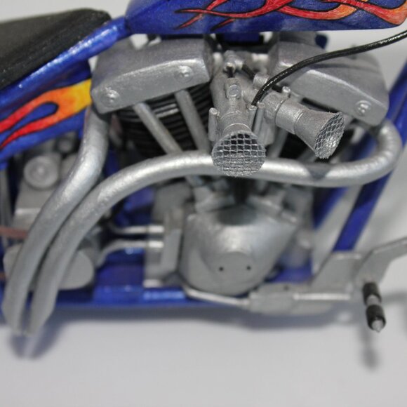 Hand Made Prisoner Art Intricate Motorcycle Made From Paper, Toothpicks 10"L - Picture 11 of 12